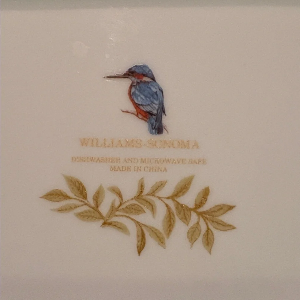 Williams Sonoma Aqua Platter with gold paisley